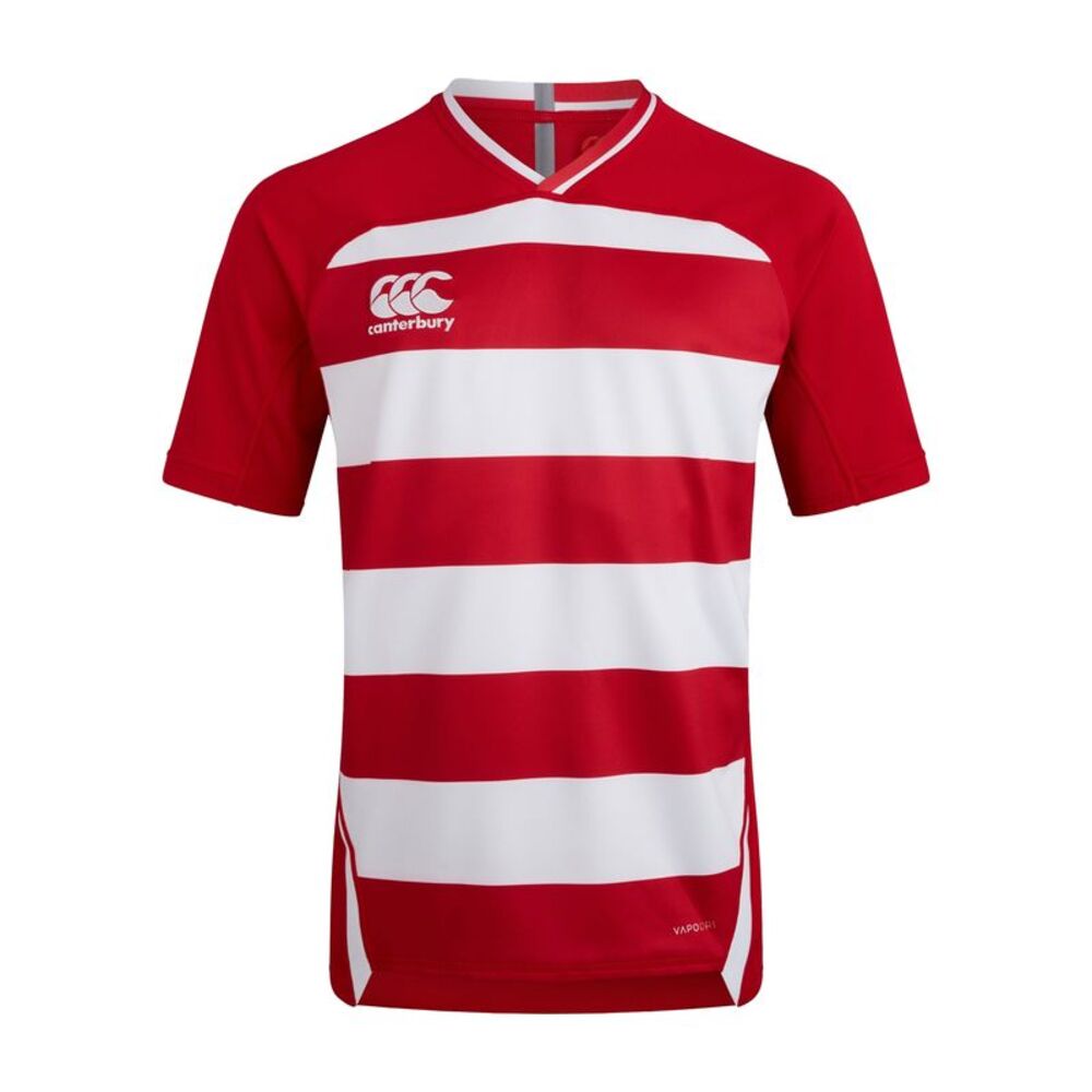 Canterbury Mens Evader Hooped Vapodri Jersey / Flag Red